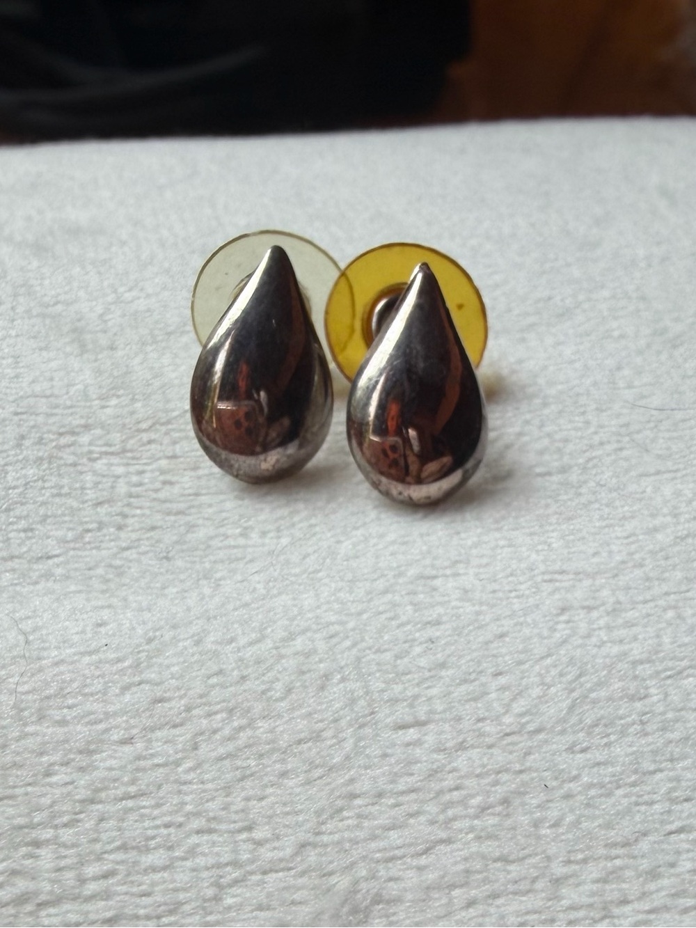 Stamped 925 Sterling Silver Small Teardrop Stud Earrings